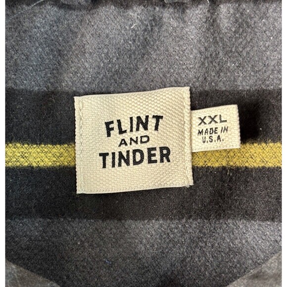 Flint And Tinder Men's 2XL Blanket Waxed Trucker Jacket Black/Gray Embroidered - Picture 2 of 8